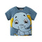 Children's Half Sleeve Cartoon Elephant Pattern Boy Short Sleeve