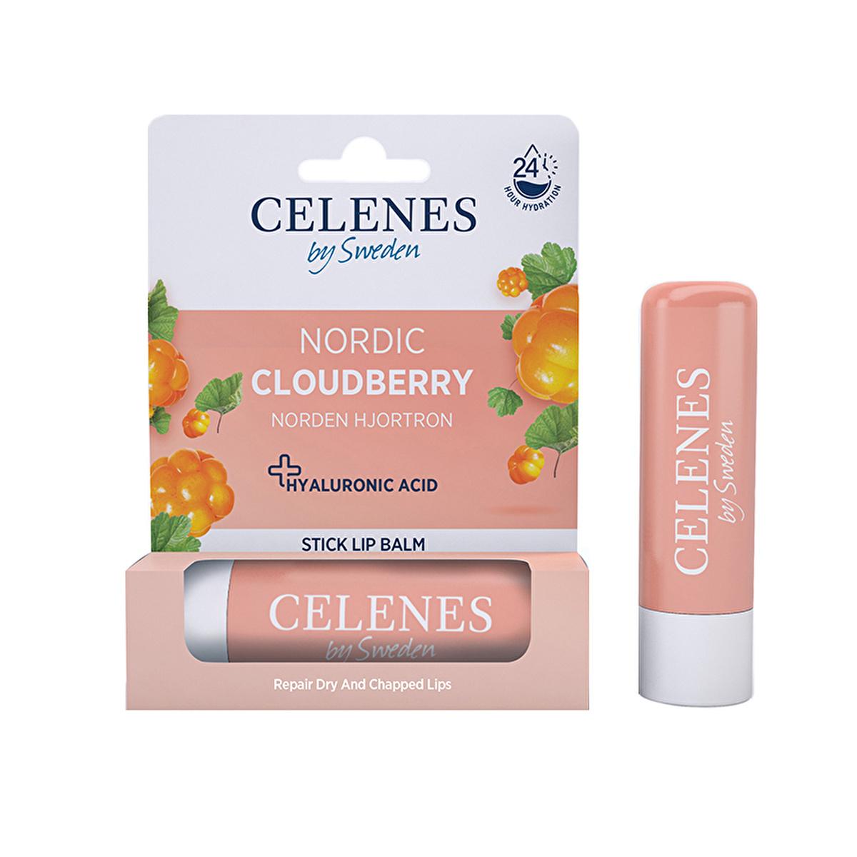 Celenes Nordic Cloudberry Stick Lip Balm - Natural Tinted Moisturizer with Hyaluronic Acid & Cloudberry Extract