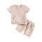 Boys And Girls Alphabet Embroidery Two-piece Suit