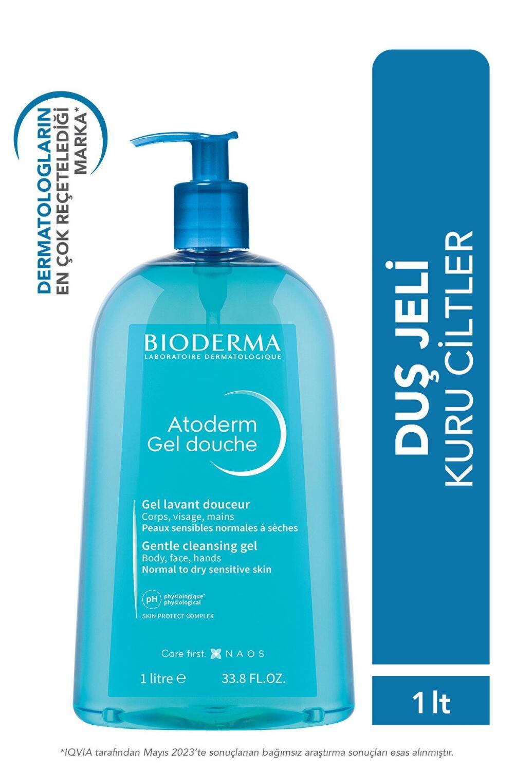 Bioderma Atoderm: Gentle Shower Gel for Dry, Sensitive Skin - Soap-Free, Moisturizing Body Wash - 1 Liter
