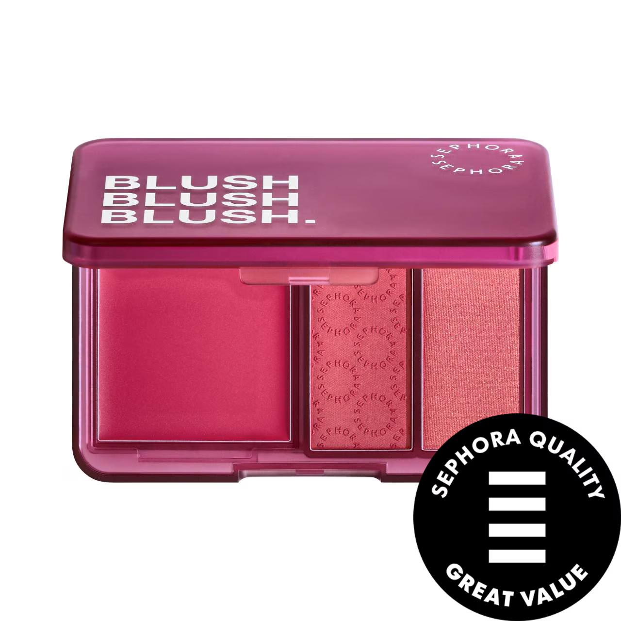 Blush Blush Blush: Cream, Matte & Shimmery Blush Palette - Highly Pigmented Cheek Color, Portable Makeup Palette
