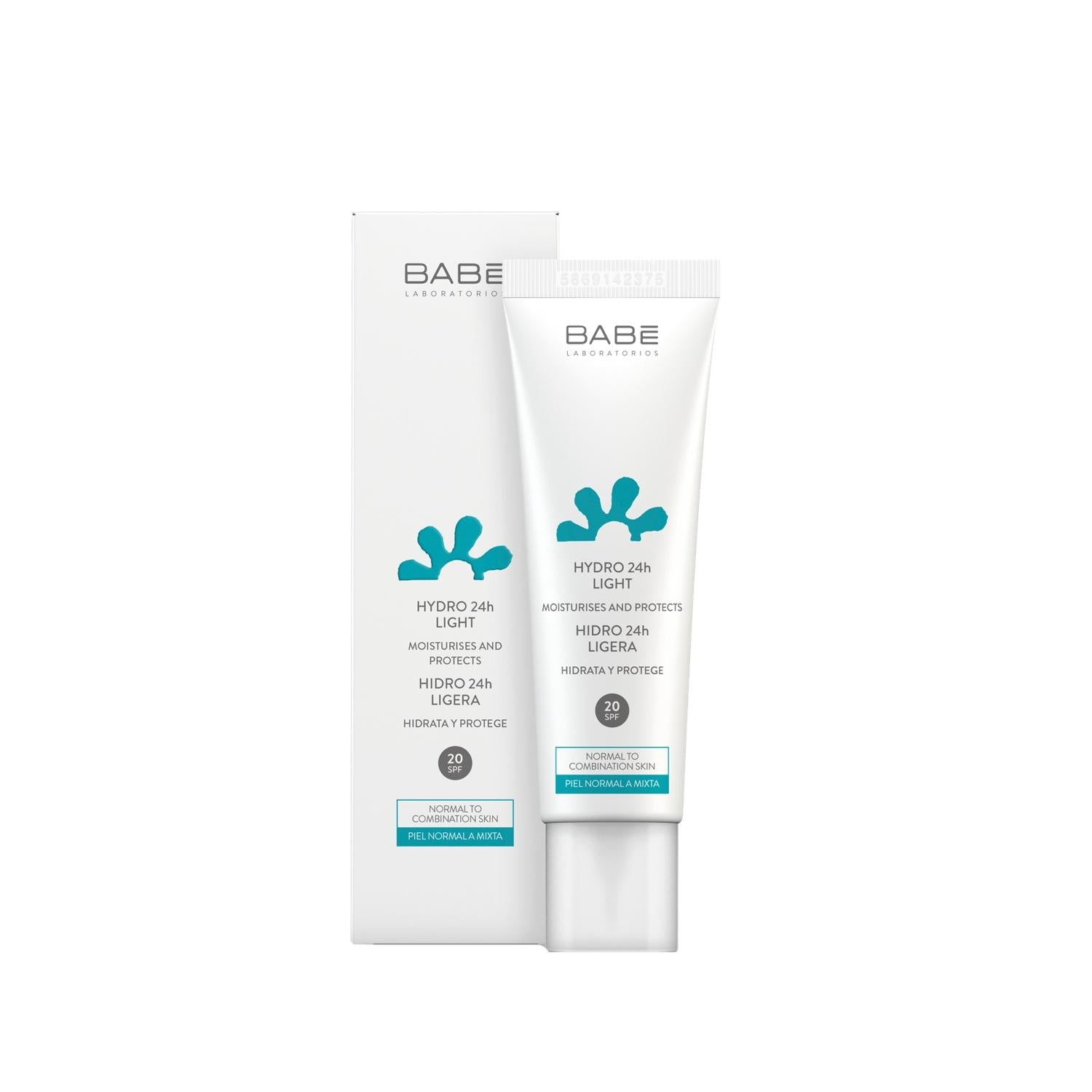 Babe Hydro: 24H Lightweight Facial Moisturizer SPF 20 - Daily Sun Protection Face Cream, Hydrates All Day - 50ml
