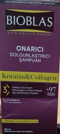 Bioblas Collagen + Keratin Shampoo 360ml - Extra Volume | Nourishing