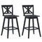 Set of 2 360-Degree Swivel Bar Stools for Home Restaurant