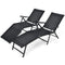 2 Pieces Foldable Chaise Lounge Chair with 2-Position Footrest
