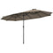 15 Feet Patio Double-Sided Umbrella with Hand-Crank System