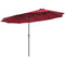 15 Feet Patio Double-Sided Umbrella with Hand-Crank System