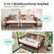 Classic Wooden Full Size Daybed Frame with Guardrails