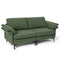 Modern Fabric Loveseat Sofa for with Metal Legs and Armrest Pillows