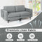 Modern Loveseat Sofa Couch with Side Storage Pocket and Sponged Padded Seat Cushions