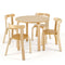 5-Piece Kids Wooden Curved Back Activity Table and Chair Set with