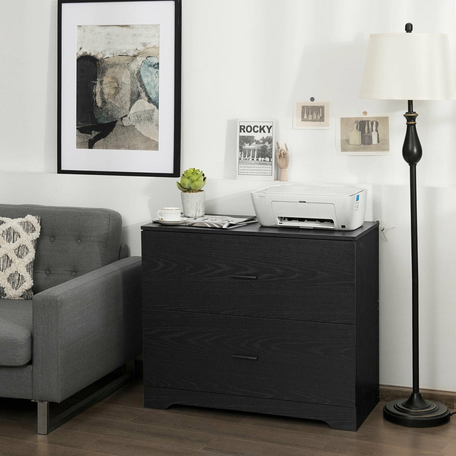 2-Drawer Lateral File Cabinet with Adjustable Bars for Home and Office