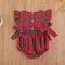Infant Toddler Summer Stripes Flounced Sleeve Dress Girls' Christmas Plaid Romper