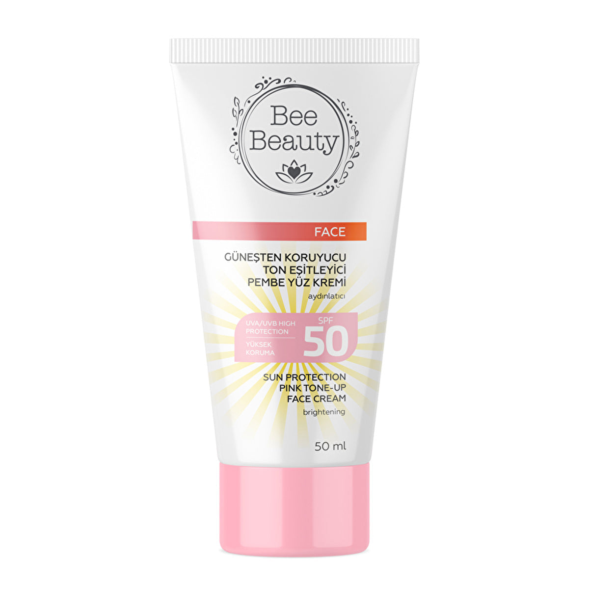 Bee Beauty Sunscreen Pink Face Cream SPF 50 - 1.7 Fl Oz | Hydrating
