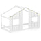 Twin Size House Bed with LED Lights Montessori Slat-free Floor Bed