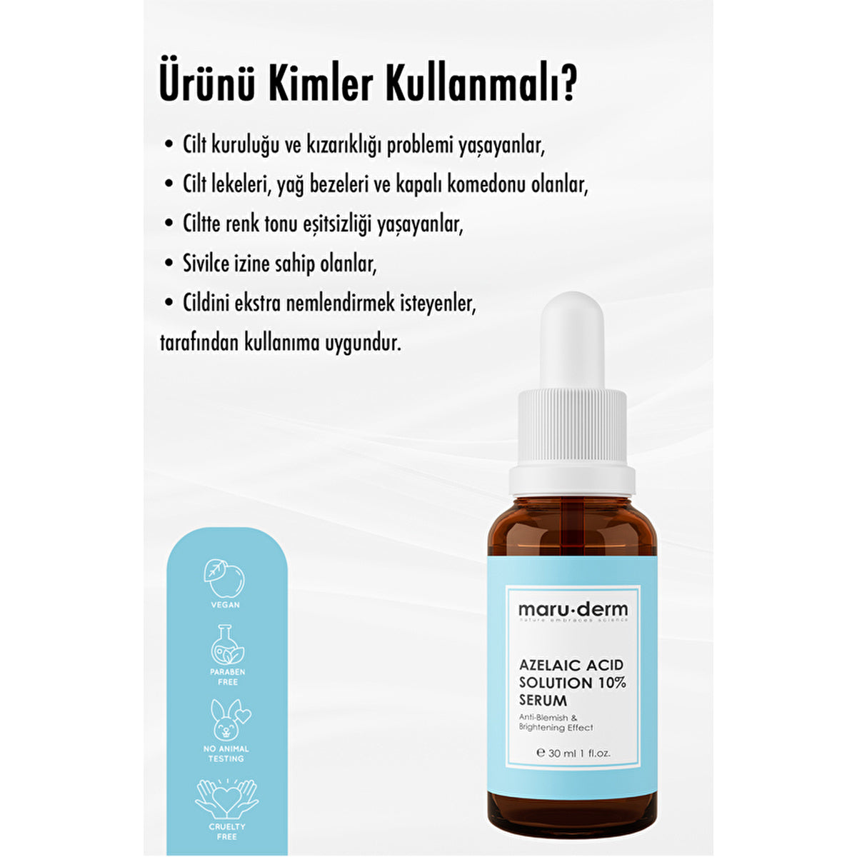 Azelaic Acid 10% Skin Brightening Serum - 30ml | Maruderm