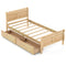Twin Size Sleigh Bed with 2 Storage Drawers Wood Platform Bed Frame
