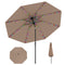 10 Feet Solar Patio Umbrella with 96 Multi-Colored Flowing LED Lights and Tilt Adjustment