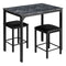 3 Piece Counter Height Dining Set Faux Marble Table
