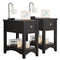 2 Pieces Retro Narrow Tiered End Table with Drawer and Storing Shelf
