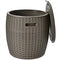 9.5 Gallon 4-in-1 Patio Rattan Cool Bar Cocktail Table Side Table