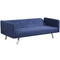 3 Seat Convertible Linen Fabric Futon Sofa with USB and Power Strip