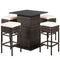 5 Pieces Patio Rattan Bar