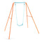 Outdoor Kids Swing Set with Heavy-Duty Metal A-Frame and Ground Stakes