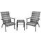 3 Pieces Patio Rattan Bistro Set with High Backrest and Armrest