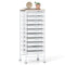10-Drawer Rolling Storage Cart Mobile Utility Organizer with Wooden Tabletop and Lockable Wheels