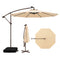10 Feet Cantilever Umbrella with 32 LED Lights and Solar Panel Batteries