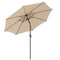 10 Feet Patio Umbrella with 112 Solar Lights and Crank Handle