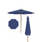 10 Feet Patio Umbrella with 8 Wooden Ribs and 3 Adjustable Heights