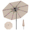 10 Feet Solar Patio Umbrella with 96 Multi-Colored Flowing LED Lights and Tilt Adjustment