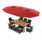 10 Piece Outdoor Dining Set with 15 Feet Double-Sided Twin Umbrella