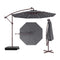 10 Ft Patio Umbrella Offset Cantilever Umbrella with 40 Solar Powered Lights