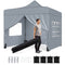 10 x 10 FT Pop up Canopy Tent with 4 Removable Sidewalls and Wheeled Bag