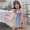 Girl's Rainbow Pleated Princess Dress