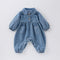 Cute Lapel Denim Rompers Jumpsuit