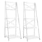 2 Pieces 4-Tier Wood Display Storage Bookshelf Set
