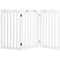 36 Inch Folding Wooden Freestanding Pet Gate Dog Gate with 360° Flexible Hinge