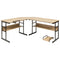 L-Shaped Computer Desk with Tiltable Tabletop