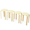 Set of 4 Bentwood Round Stool Stackable Dining Chairs with Padded Seat