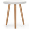 Mid Century Modern Round Side Sofa Coffee Table with Wooden Tray