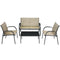 4 Pieces Patio Furniture Set with Glass Top Coffee Table