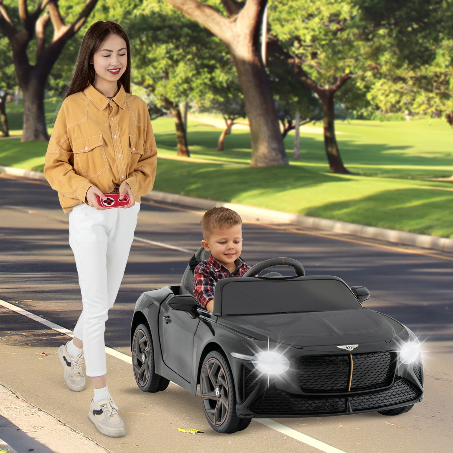 12V Powered Car Kids Ride-on Racer Car Licensed Bentley Bacalar