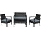 4 Pieces Patio Rattan Cushioned Furniture Set