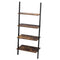 Multipurpose 4-Tier Industrial Leaning Wall Bookcase with Metal Frame