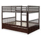 Full over Full Bunk Bed Platform Wood Bed with Ladder