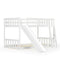Twin over Twin Bunk Wooden Low Bed with Slide Ladder for Kids